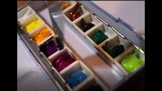 Setting up my Gouache Travel Palette-Holbein, Winsor & Newton, Meeden