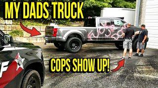 Spray Painting My Dads Truck Prank HUGE REACTION! *Cops Show Up