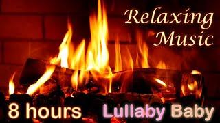  8 HOURS  RELAXING MUSIC FIREPLACE   NO ADS  COZY Medley  Relaxing PIANO Sleep Music Fire
