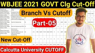 WBJEE 2021 Cut-Off | Govt. College Cutoffs | Branch Vs Rank | Calcutta University Cut-Off