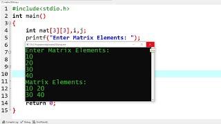 c program to print matrix | learn coding