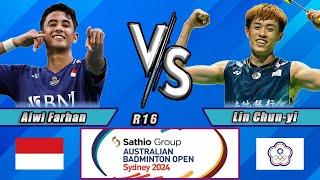 Alwi Farhan vs Lin Chun-yi | Australian Open 2024 Badminton | ROUND OF 16