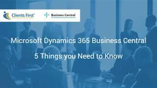 Dynamics 365 Business Central: 5 Things You Need to Know