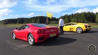 Ferrari 360 Modena VS Lamborghini Gallardo   DRAG RACE + Accelerations