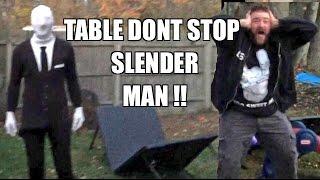 SLENDER MAN PUT THROUGH A TABLE! Backyard Wrestling WWE Figures Fight!