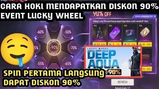 cara hoki mendapatkan diskon 90% di event lucky wheel ff terbaru || deep Aqua bundle lucky wheel