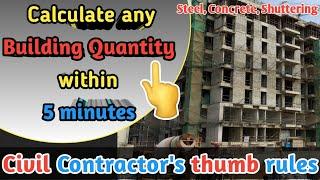 Thumb Rule in Civil Engineering I thumb rule for estimation of building steel, Concrete, shuttering