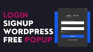 Free Login Signup Popup Form in WordPress - Login Logout Menu WordPress Plugin
