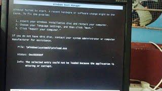 Boot Error \Windows\system32\winload.exe 0xc000000f DATA BACKUP AND OS INSTALATION , Repair your PC