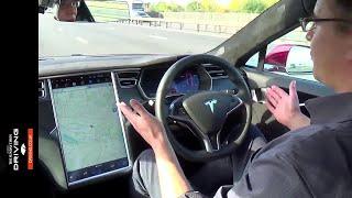 Tesla Model S Autopilot test on UK roads