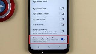 Reduce transparency and blur on Samsung A04s Android 13