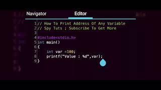 How To Print Address Of Any Variables In C And C++ || Spy Tuts