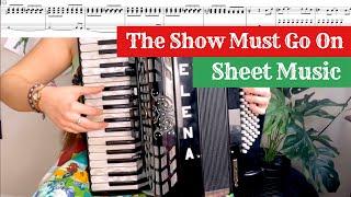 The Show Must Go On (SHEET MUSIC) accordion - ADVANCED LEVEL