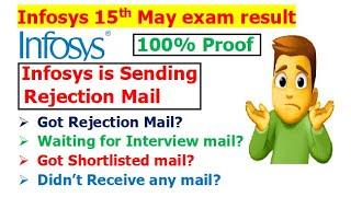 Infosys 15th May exam Rejection mail | Got Rejection mail? | Didn't receive any mail? | What to do?