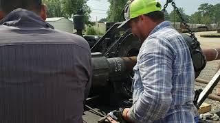 Bucking a slotted Hanger to a pup joint with torque/turn monitoring