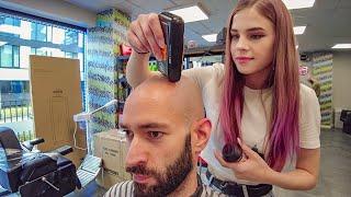 The most THOROUGH Head Shave Ever (Even Caught Me by Surprise!) ASMR - Krakow 