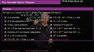 Invertible Matrix Theorem - Linear Algebra - M9