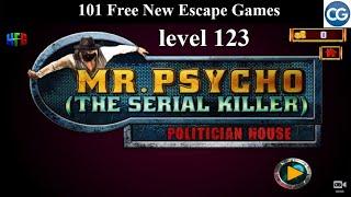 101 Free New Escape Games level 123- Mr Psycho The Serial Killer  POLITICIAN HOUSE - Complete Game