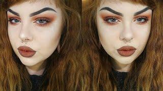  Orange Smokey Eye - No Falsies | Makeup Tutorial 