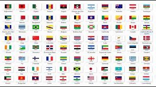 GAMBAR BENDERA NEGARA SELURUH DUNIA, LENGKAP/ COUNTRY NAMES AND FLAGS IN THE WORK