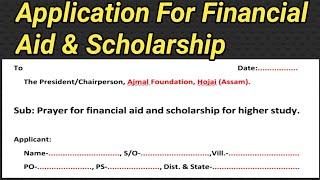 Application/letter for financial aid and Scholarship for higher study/Saad Ahmed.