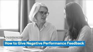 How to Give Negative Performance Feedback
