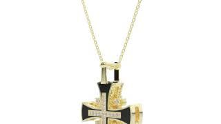 Jerusalem Cross Pendant with 40 Real Natural Diamonds - Uniquely Jewish.