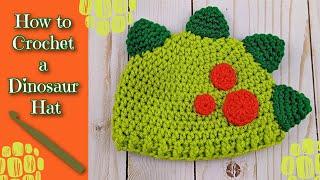 How to Crochet a Dinosaur Hat / Baby Crochet Hat Pattern / Newborn Crochet Pattern