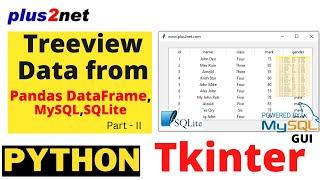 Tkinter Treeview displaying data from different source like Pandas DataFrame MySQL & SQLite table