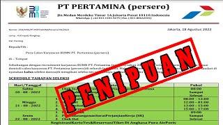 Email Penipuan Mengatas Namakan BUMN PT. Pertamina (Persero)