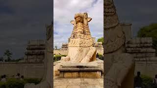 The huge Nandi Statue at the entrance is carved out of a single rock weighing around 20 tons