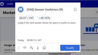 [CAQ] Answer Usefulness EN $0.07/HIT||Uhrs clickworker On yourpoint.