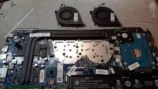 HP Omen 15-ax200ng disassembly overheating BIOS motherboard, cooler fan clean, jak rozłożyć