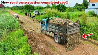 full 100% Finals​ Of Construction New Road Foundation Processing By Komatsu D20 Dozer Dump Trucks 5T