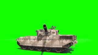 Leopard 2A4 tank explosion and fire green screen