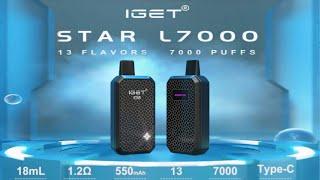 Iget Star ￼Vape | L7000 PUFFS |  Unboxing & Full Review | Guru electronics