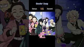 GENDER SWAP️️ Genya VS Sanemi | #KimetsuNoYaiba 性別交換 #DemonSlayer