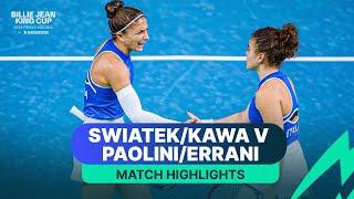 Iga Swiatek & Katarzyna Kawa v Jasmine Paolini & Sara Errani | Poland v Italy Match Highlights