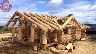 Traditional Log House Building Process. The Birth Of Wooden House | Woodworking You MUST See