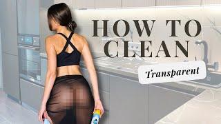 4K Transparent Try On Haul | Clean with Me | See-Through Clothes Style