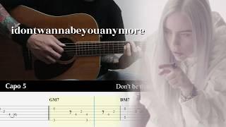 idontwannabeyouanymore - Billie Eilish - Fingerstyle Guitar TAB Tutorial