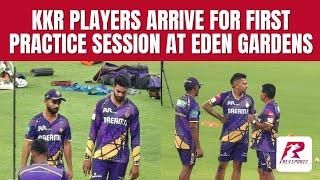 KKR players and coaching staff arrive for first practice session at Eden Gardens