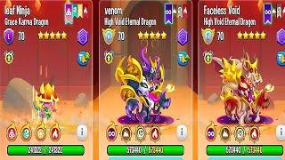 DRAGON CITY | NEW UPGRADE TWO HIGH VOID ETERNAL DRAGON LVL 70 MAX FIGHTING IN ARENA FIRE