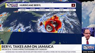 10 PM TUE UPDATE: Beryl Takes Aim on Jamaica