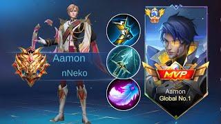 SOLO RANK! AAMON ONE SHOT + HYBRID DAMAGE BUILD! AUTO WIN IN SOLO RG! - MLBB