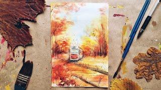 TRAM | Autumn motivesWatercolor sketch