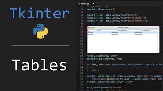 Tkinter - Tables