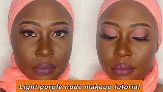 SIMPLE NUDE MAKEUP TUTORIAL|| Applying makeup on a client|| Pinterest light purple nude|| #makeup
