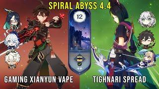 C2 Gaming Xianyun Vape and C1 Tighanari Spread - Genshin Impact Abyss 4.4 - Floor 12 9 Stars