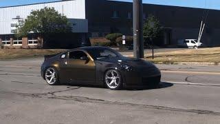 Nissan 350Z With Tomei Exhaust Accelerations, Revs, And Flyby!